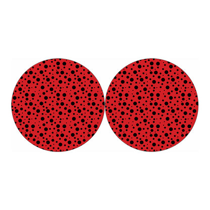 Ladybug Spots Pattern Print Car Coasters