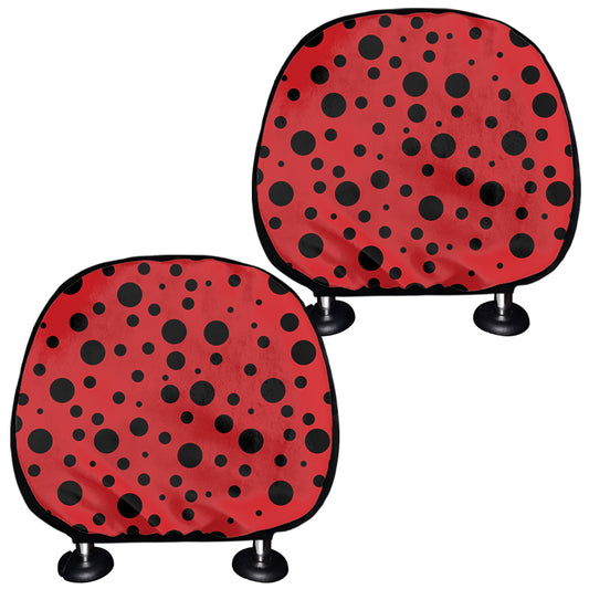 Ladybug Spots Pattern Print Car Headrest Covers