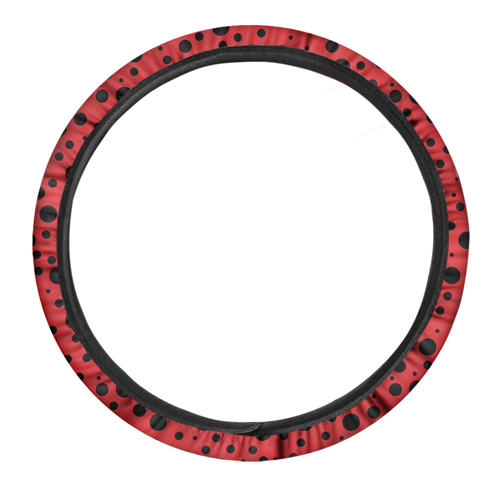 Ladybug Spots Pattern Print Car Steering Wheel Cover