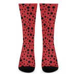Ladybug Spots Pattern Print Crew Socks
