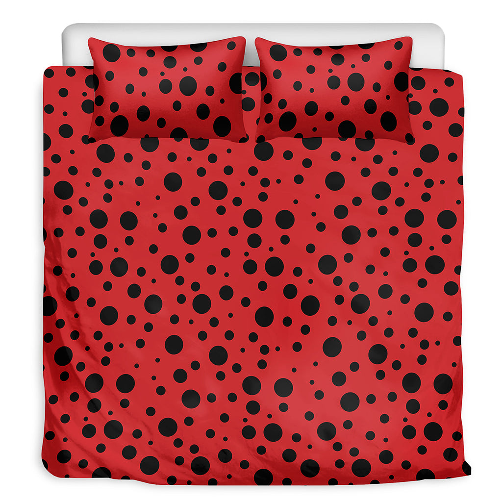 Ladybug Spots Pattern Print Duvet Cover Bedding Set