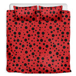 Ladybug Spots Pattern Print Duvet Cover Bedding Set