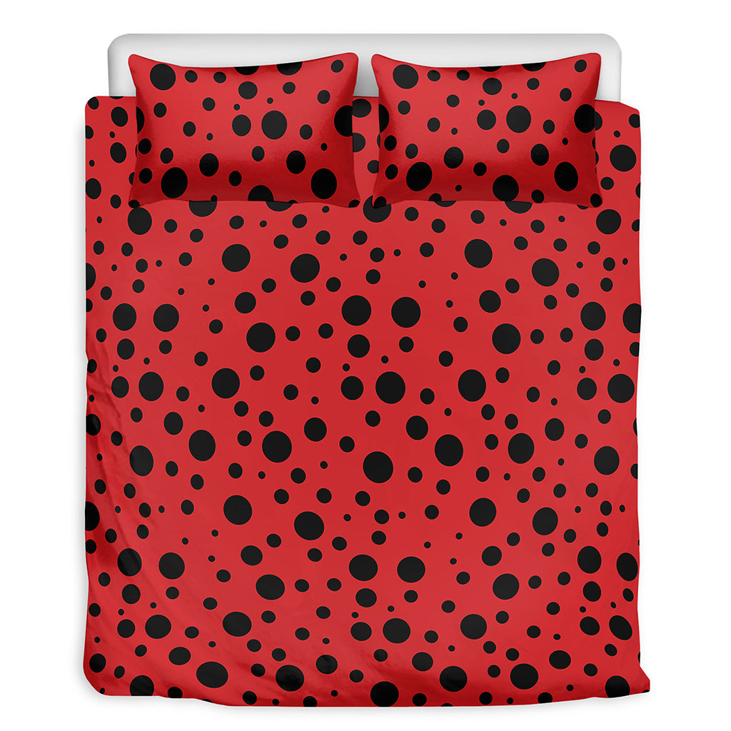 Ladybug Spots Pattern Print Duvet Cover Bedding Set