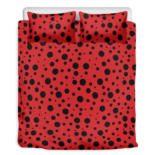 Ladybug Spots Pattern Print Duvet Cover Bedding Set