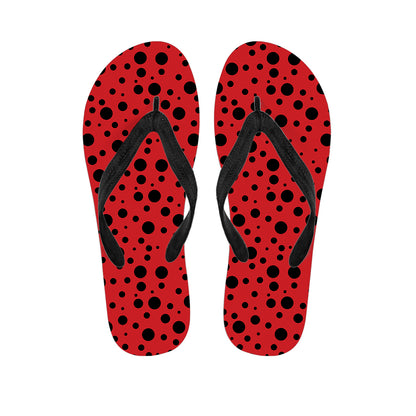 Ladybug Spots Pattern Print Flip Flops