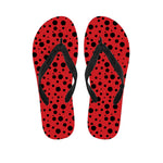 Ladybug Spots Pattern Print Flip Flops