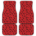 Ladybug Spots Pattern Print Front and Back Car Floor Mats