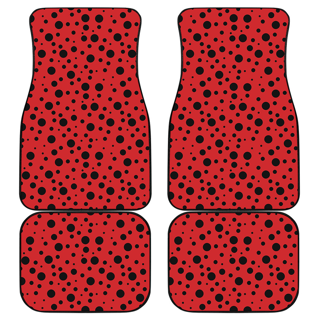 Ladybug Spots Pattern Print Front and Back Car Floor Mats