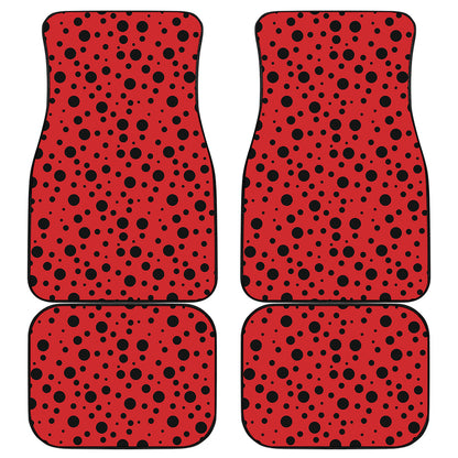 Ladybug Spots Pattern Print Front and Back Car Floor Mats