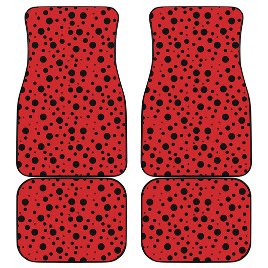 Ladybug Spots Pattern Print Front and Back Car Floor Mats
