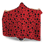 Ladybug Spots Pattern Print Hooded Blanket