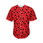 Ladybug Spots Pattern Print Men's Baseball Jersey