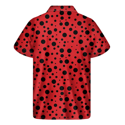 Ladybug Spots Pattern Print Men's Short Sleeve Shirt