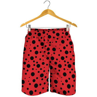 Ladybug Spots Pattern Print Men's Shorts