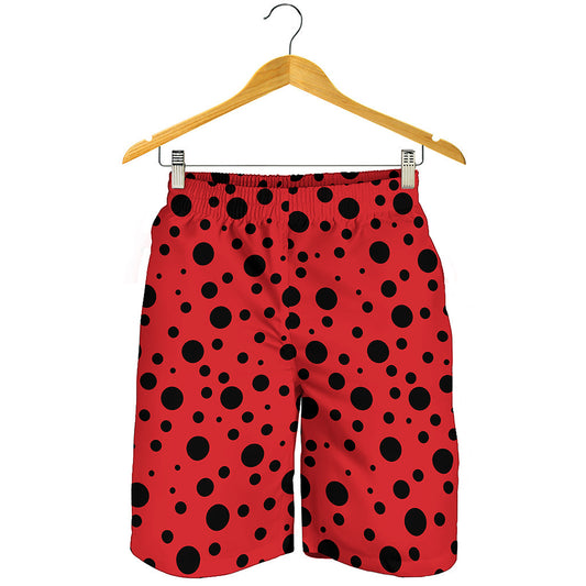 Ladybug Spots Pattern Print Men's Shorts