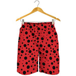 Ladybug Spots Pattern Print Men's Shorts
