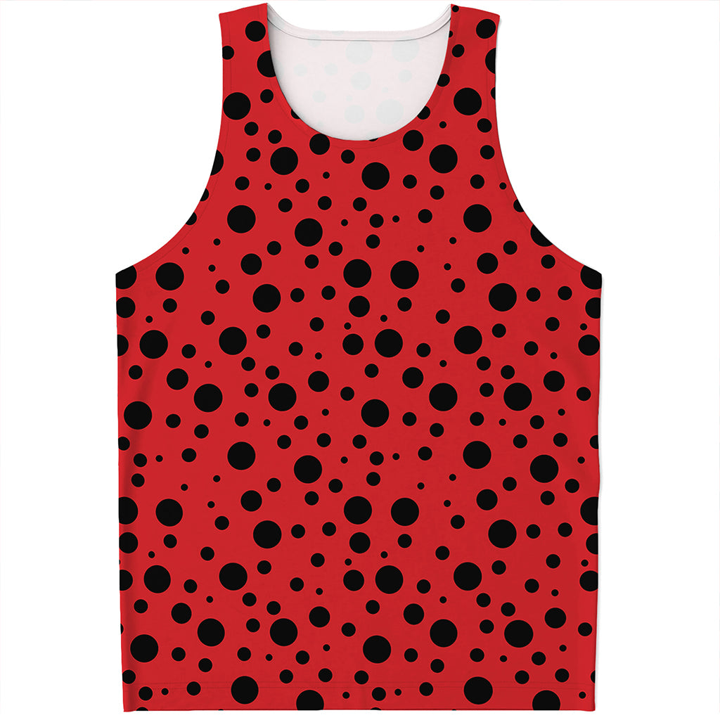 Ladybug Spots Pattern Print Men's Tank Top