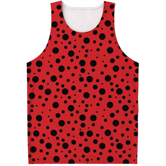 Ladybug Spots Pattern Print Men's Tank Top
