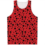Ladybug Spots Pattern Print Men's Tank Top