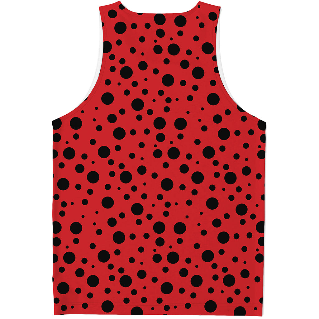 Ladybug Spots Pattern Print Men's Tank Top