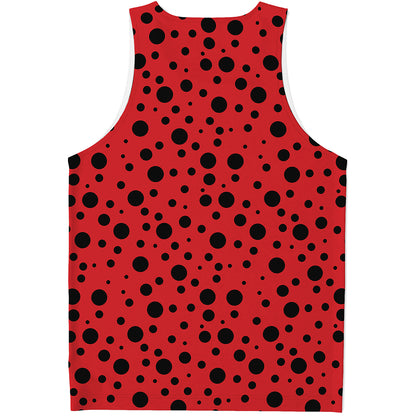 Ladybug Spots Pattern Print Men's Tank Top
