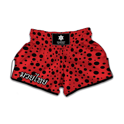 Ladybug Spots Pattern Print Muay Thai Boxing Shorts