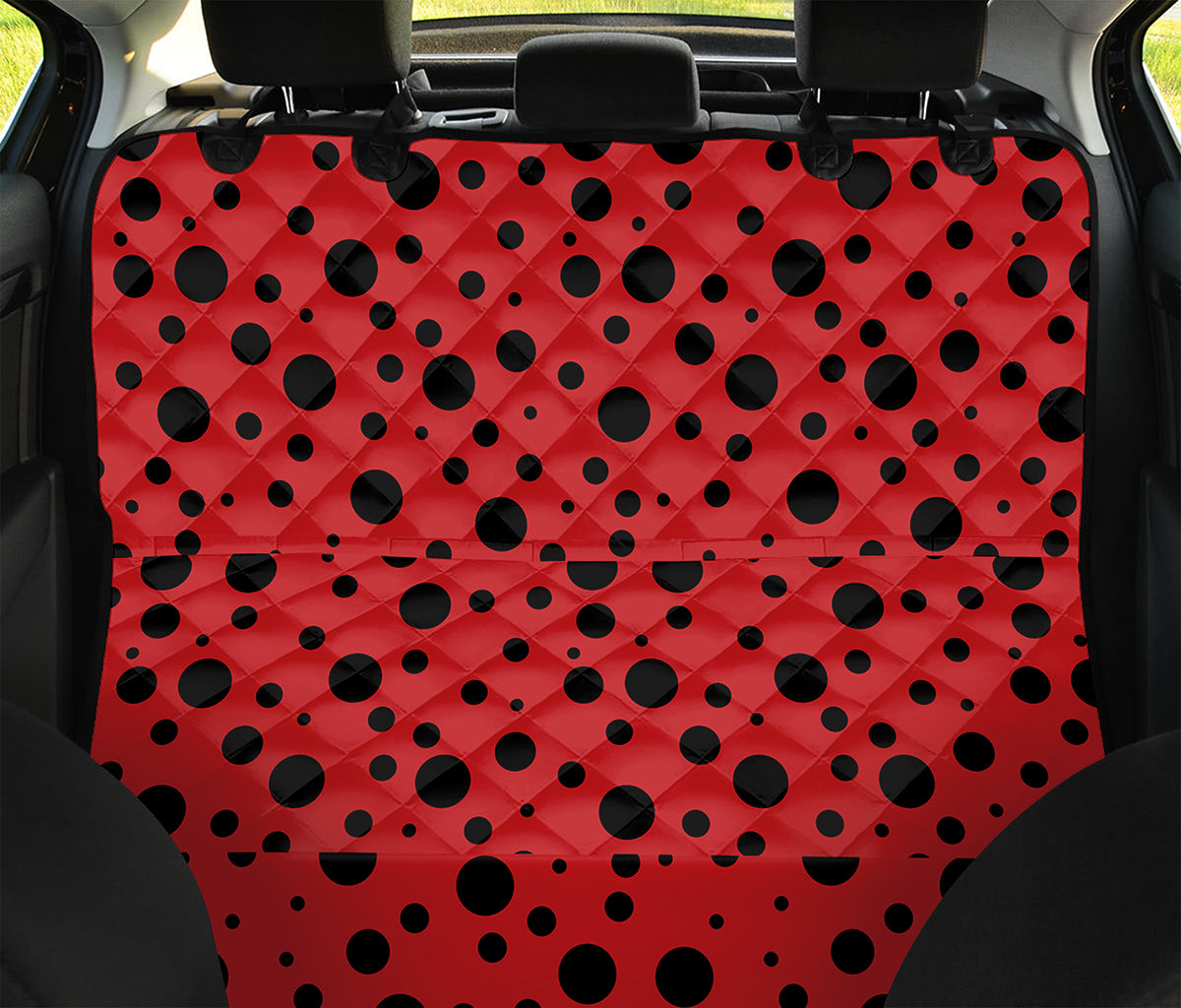 Ladybug Spots Pattern Print Pet Car Back Seat Cover