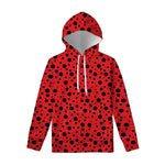 Ladybug Spots Pattern Print Pullover Hoodie