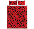 Ladybug Spots Pattern Print Quilt Bed Set