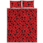 Ladybug Spots Pattern Print Quilt Bed Set