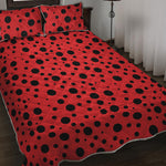 Ladybug Spots Pattern Print Quilt Bed Set