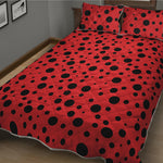 Ladybug Spots Pattern Print Quilt Bed Set