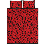 Ladybug Spots Pattern Print Quilt Bed Set