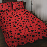 Ladybug Spots Pattern Print Quilt Bed Set