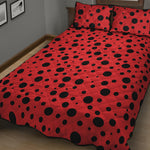 Ladybug Spots Pattern Print Quilt Bed Set
