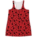 Ladybug Spots Pattern Print Women's Racerback Tank Top