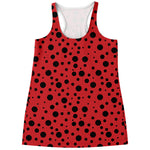 Ladybug Spots Pattern Print Women's Racerback Tank Top