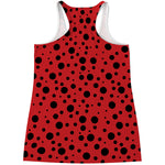 Ladybug Spots Pattern Print Women's Racerback Tank Top