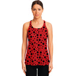 Ladybug Spots Pattern Print Women's Racerback Tank Top