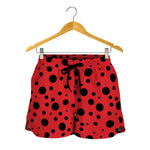 Ladybug Spots Pattern Print Women's Shorts