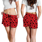 Ladybug Spots Pattern Print Women's Shorts