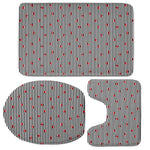 Ladybug Striped Pattern Print 3 Piece Bath Mat Set