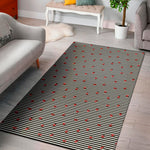 Ladybug Striped Pattern Print Area Rug
