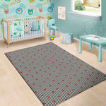Ladybug Striped Pattern Print Area Rug