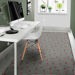 Ladybug Striped Pattern Print Area Rug