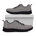 Ladybug Striped Pattern Print Black Running Shoes