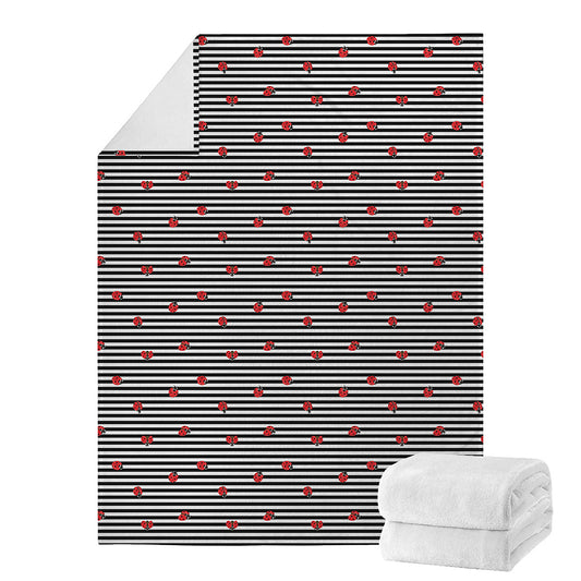 Ladybug Striped Pattern Print Blanket