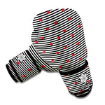 Ladybug Striped Pattern Print Boxing Gloves