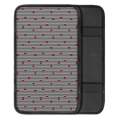Ladybug Striped Pattern Print Car Center Console Cover