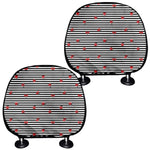 Ladybug Striped Pattern Print Car Headrest Covers